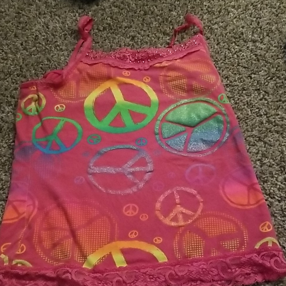 Rainbow peace sign cami